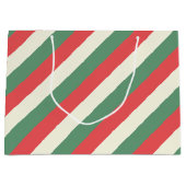 赤、白、緑のキャンディクラシックー・ケーンストライプズ ラージペーパーバッグ (正面)