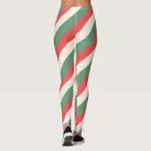 赤、白、緑のキャンディクラシックー・ケーンストライプズ レギンス (裏面)