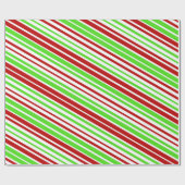 赤、白、緑のクリスマスのストライプ/ライン ラッピングペーパー (フラット)