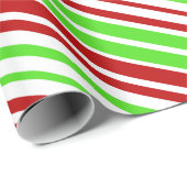 赤、白、緑のクリスマスのストライプ/ライン ラッピングペーパー (ロールコーナー)