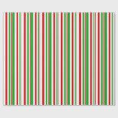 赤、白、緑のクリスマスをテーマにしたパターン ラッピングペーパー (フラット)