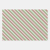 赤、白、緑のクリスマスをテーマにしたライン ラッピングペーパーシート (正面2)