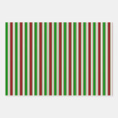 赤、白、緑のクリスマスをテーマにした線 ラッピングペーパーシート (正面2)