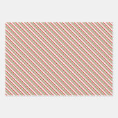 赤、白、緑のクリスマスをテーマにした線 ラッピングペーパーシート (正面2)