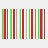 赤、白、緑のクリスマスをテーマにした線 ラッピングペーパーシート (正面3)