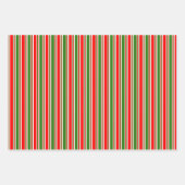 赤、白、緑のクリスマスをテーマにした線 ラッピングペーパーシート (正面)