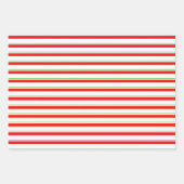 赤、白、緑のクリスマスをテーマにした線 ラッピングペーパーシート (正面)