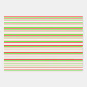 赤、白、緑のクリスマスをテーマにした線 ラッピングペーパーシート (正面)