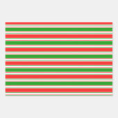 赤、白、緑のクリスマススタイルの裏模様 ラッピングペーパーシート (正面2)
