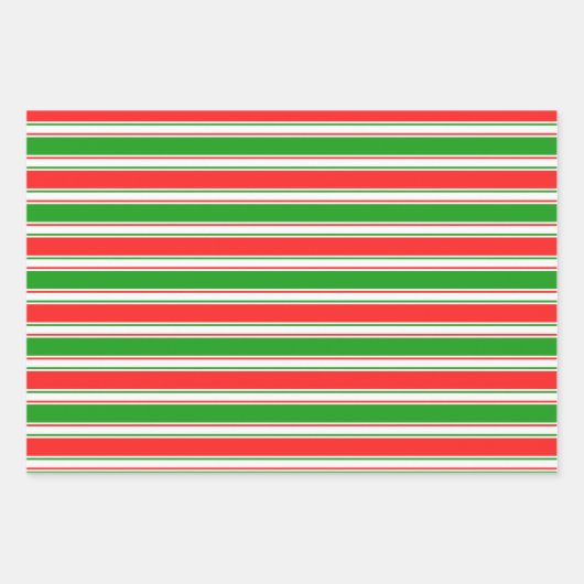 赤、白、緑のクリスマススタイルの裏模様 ラッピングペーパーシート (正面2)