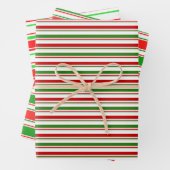 赤、白、緑のクリスマススタイルの裏模様 ラッピングペーパーシート (インサイチュ)