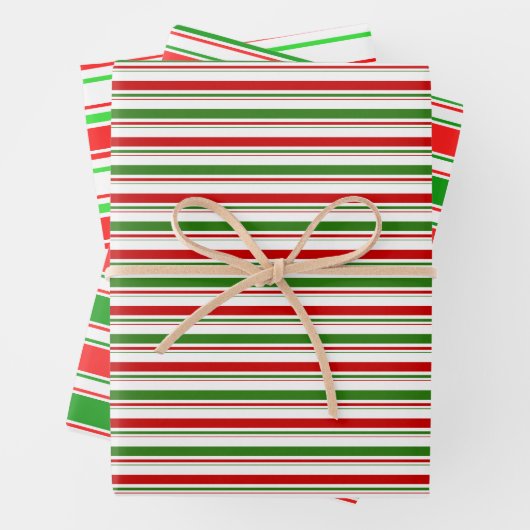赤、白、緑のクリスマススタイルの裏模様 ラッピングペーパーシート (インサイチュ)