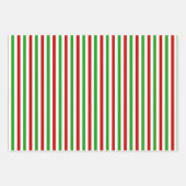 赤、白、緑のクリスマススタイル模様 ラッピングペーパーシート (正面3)