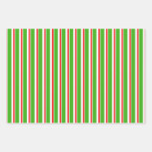 赤、白、緑のクリスマススタイル模様 ラッピングペーパーシート (正面)