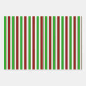 赤、白、緑のクリスマススタイル模様 ラッピングペーパーシート (正面3)