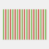 赤、白、緑のクリスマススタイル模様 ラッピングペーパーシート (正面2)