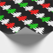 赤、白、緑のクリスマスツリーのアイコンのパターン ラッピングペーパー (角)