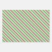 赤、白、緑のクリスマスパターインスパイアン ラッピングペーパーシート (正面2)