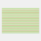 赤、白、緑のクリスマスパターン ラッピングペーパーシート (正面3)