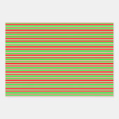 赤、白、緑のクリスマスパターン ラッピングペーパーシート (正面2)