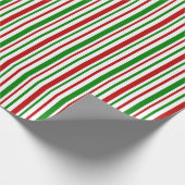 赤、白、緑のクリスマスライインスパイアン ラッピングペーパー (角)