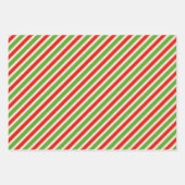 赤、白、緑のクリスマスライン ラッピングペーパーシート (正面2)
