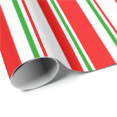 赤、白、緑のクリスマス・スタイル・ライン ラッピングペーパー (ロールコーナー)