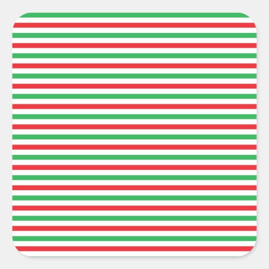 赤、白、緑のストリップ スクエアシール (正面)