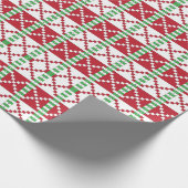 赤、白、緑のラトビアのラトガール民族フォークアート ラッピングペーパー (角)