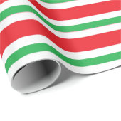 赤、白、緑の厚みと薄いストライプ ラッピングペーパー (ロールコーナー)