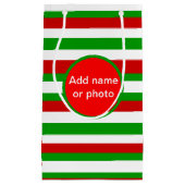 赤、白、緑の各ストライプ色 スモールペーパーバッグ (正面)