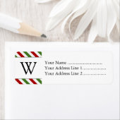 赤、白、緑の各ストライプ+モノグラム ラベル (インサイチュ)