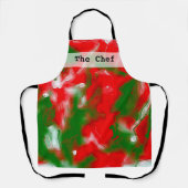 赤、白、緑の抽象芸術 エプロン (正面)