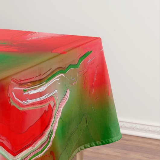 赤、白、緑の抽象芸術 テーブルクロス (インサイチュ)