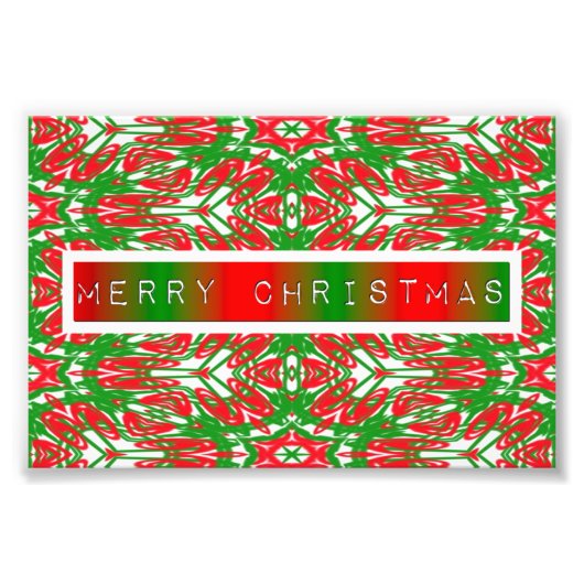 赤、白、緑の抽象芸術 フォトプリント            (正面)