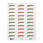 赤、白、緑の抽象芸術 ラベル (フルシート)