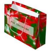 赤、白、緑の抽象芸術 ラージペーパーバッグ (正面アングル)