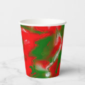 赤、白、緑の抽象芸術 紙コップ (裏面)