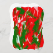 赤、白、緑の抽象 招待状 (正面/裏面)