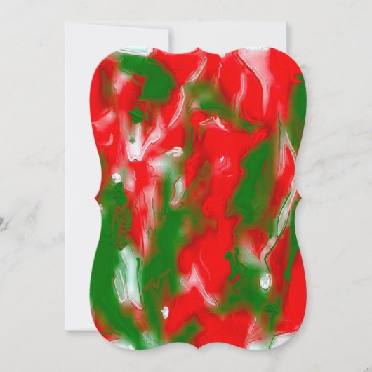 赤、白、緑の抽象 招待状 (正面)