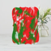 赤、白、緑の抽象 招待状 (スタンド正面)