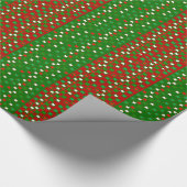 赤・白・緑の正方形シストマスラッピング紙 ラッピングペーパー (角)