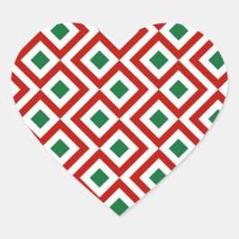 赤、白、緑の蛇行 ハートシール