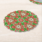 赤、白、緑の雪 ペーパーコースター (アングル)