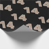 赤、白、緑の "14" クリスマスの日に14回目のイベント ラッピングペーパー (角)