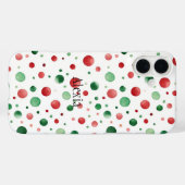 赤 白 緑 ドット クリスマス Case-Mate iPhoneケース (裏面 (横))