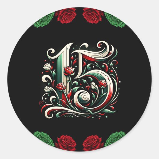 赤 白 緑 ミス キンセ アニョス 15歳のクインセアニェーラ ラウンドシール (正面)