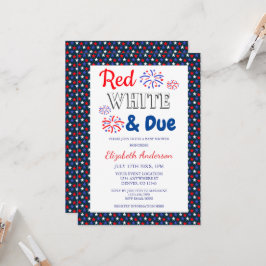 赤・白・赤ちゃんシャワー 招待状