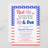 赤・白・赤ちゃんシャワー 招待状 (正面)