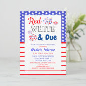 赤・白・赤ちゃんシャワー 招待状 (スタンド正面)